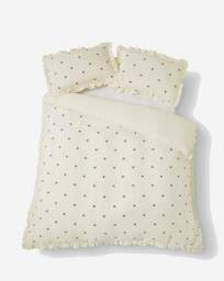Cosette Embroidered Ruffle Duvet Set Ivory - JD Williams - Size: SINGLE - thumbnail 3