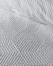 Serene Embossed Geo Duvet Cover Set White - Serene - Size: SINGLE - thumbnail 2