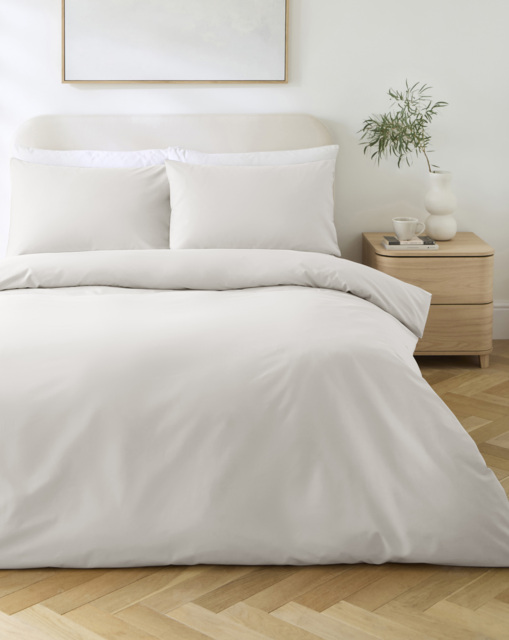 Non Iron Plain Dye Duvet Cover Ivory - JD Williams - Size: DOUBLE