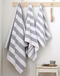 Bianca Reversible Stripe Jacquard Towels Grey - Bianca - Size: HAND - thumbnail 4