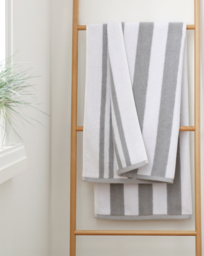 Bianca Reversible Stripe Jacquard Towels Grey - Bianca - Size: HAND - thumbnail 1