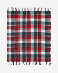 Tartan Check Faux Mohair Throw Red/Green - JD Williams - Size: 120X150 - thumbnail 3
