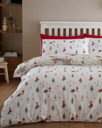 CL Christmas Town Duvet Cover Set Neutral - Catherine Lansfield - Size: DOUBLE - thumbnail 3