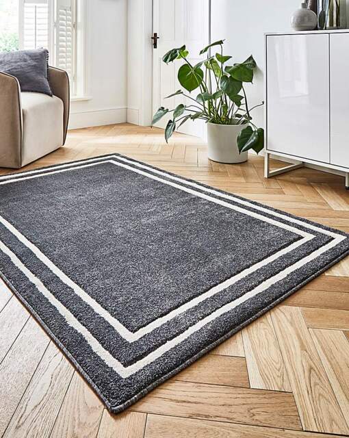 Sara Carved Border Rug Anthracite - Homemaker - Size: 120X170 - image 1