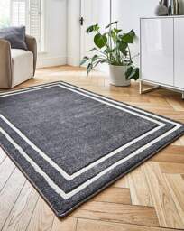 Sara Carved Border Rug Anthracite - Homemaker - Size: 120X170 - thumbnail 1