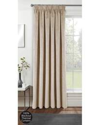 Oxford Velvet Pencil Pleat Door Curtain Cream - Enhanced Living - Size: 168X214 - thumbnail 2