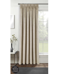 Oxford Velvet Pencil Pleat Door Curtain Cream - Enhanced Living - Size: 168X214 - thumbnail 1