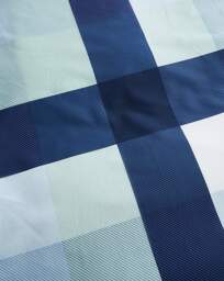 Darcy Check Cotton Blend Duvet Set Blue - Size: KING - thumbnail 2