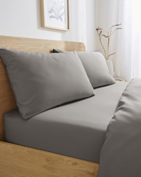 Non Iron Plain Dye 30cm Fitted Sheet Charcoal - JD Williams - Size: DOUBLE - thumbnail 1