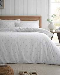 CL Brushed Polka Dot Duvet Set GRY Grey - Catherine Lansfield - Size: SINGLE - thumbnail 2