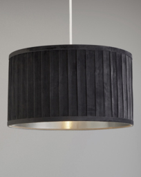 Pleated Velvet Grey Shade Grey - Searchlight