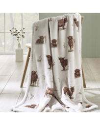 Catherine Lansfield Highland Cow Throw Natural - Catherine Lansfield - Size: 130X170 - thumbnail 1
