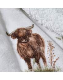 Catherine Lansfield Highland Cow Throw Natural - Catherine Lansfield - Size: 130X170 - thumbnail 2