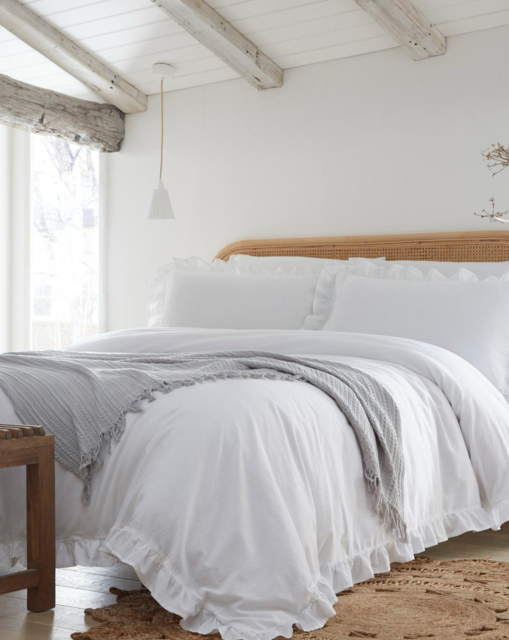 Appletree Cassia Frill Duvet Cover Set White - Appletree - Size: DOUBLE - image 1