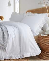 Appletree Cassia Frill Duvet Cover Set White - Appletree - Size: DOUBLE - thumbnail 2