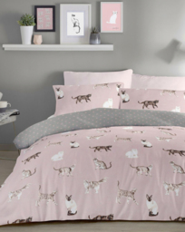 Fusion Cats Duvet Cover Set Blush - Fusion - Size: SINGLE