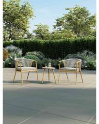 Charles Bentley Rope Weave Bistro Set Grey - Charles Bentley