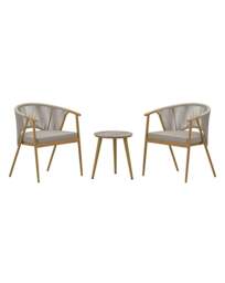 Charles Bentley Rope Weave Bistro Set Grey - Charles Bentley - thumbnail 3
