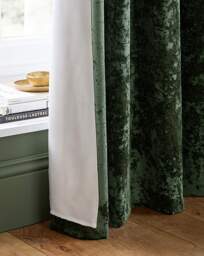 Catherine Lansfield Velvet Curtains Olive - Catherine Lansfield - Size: 117 x 229cm - thumbnail 4