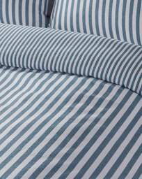 CL Brushed Stripe Duvet Cover Set BLU Blue - Catherine Lansfield - Size: SINGLE - thumbnail 3