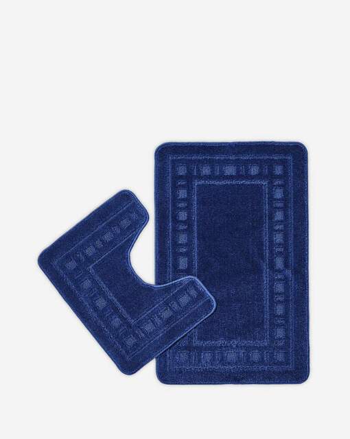 Armoni Bath and Pedestal Mat Set Navy - Catherine Lansfield - Size: ONE SIZE - image 1
