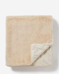 Soft Faux Fur Throw Natural - At Home Collection - Size: 120X150 - thumbnail 3