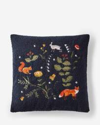 Woodland Animals Boucle Cushion Midnight - JD Williams - Size: 43X43CM - thumbnail 4