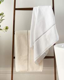 Bianca Zero Twist Satin Stitch Towel White - Bianca - Size: Hand Towel - thumbnail 2