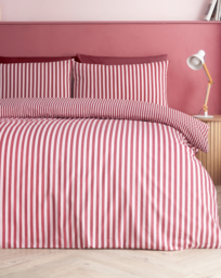 CL Epping Textured Stripe Duvet BURG Burgundy - Catherine Lansfield - Size: DOUBLE