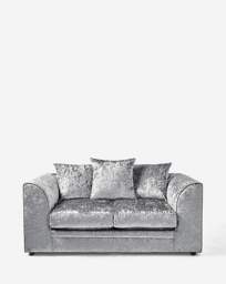 Chicago Crushed Velvet 2 Seater Sofa Silver - thumbnail 3