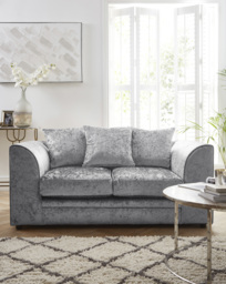 Chicago Crushed Velvet 2 Seater Sofa Silver - thumbnail 1