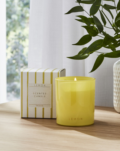 Lemon Scented Candle Yellow - JD Williams - image 1