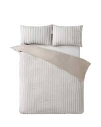 Catherine Lansfield Seersucker Duvet Set Natural - Catherine Lansfield - Size: DOUBLE - thumbnail 2