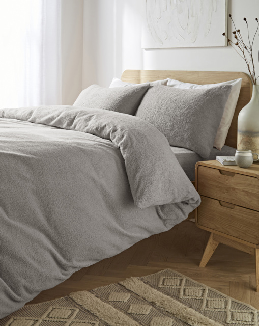 Cosy Cuddle Fleece Duvet Set Grey - JD Williams - Size: SINGLE - image 1