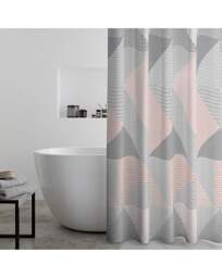 Larsson Geo Shower Curtain Blush - Catherine Lansfield - thumbnail 1