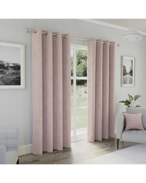 Austin Blackout Thermal Eyelet Curtains Pink - Enhanced Living - Size: 117 x 137cm - image 1