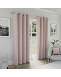 Austin Blackout Thermal Eyelet Curtains Pink - Enhanced Living - Size: 117 x 137cm