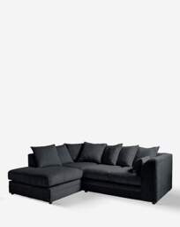 Ferguson Left Hand Chaise Sofa Black - thumbnail 3