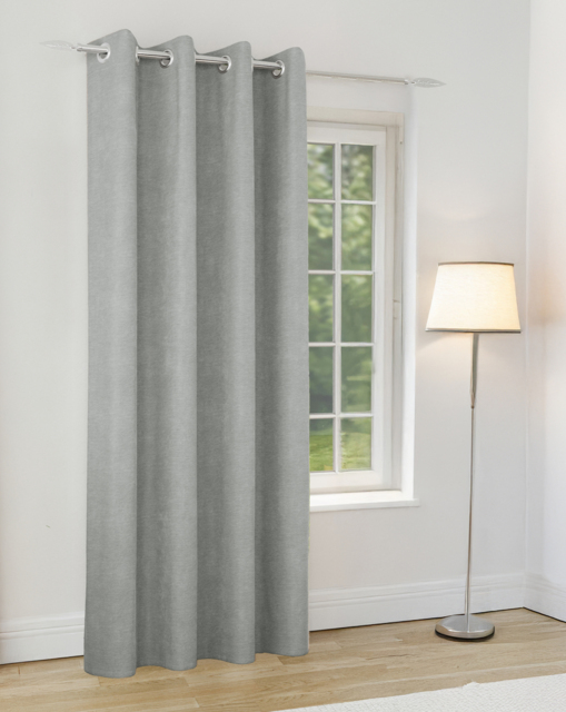Knightsbridge Chenille Door Curtain Grey - Enhanced Living - Size: 168X214