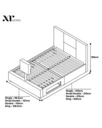 XR Living Ava Upholstered PU TV Bed Black - XR Living - Size: SINGLE - thumbnail 4