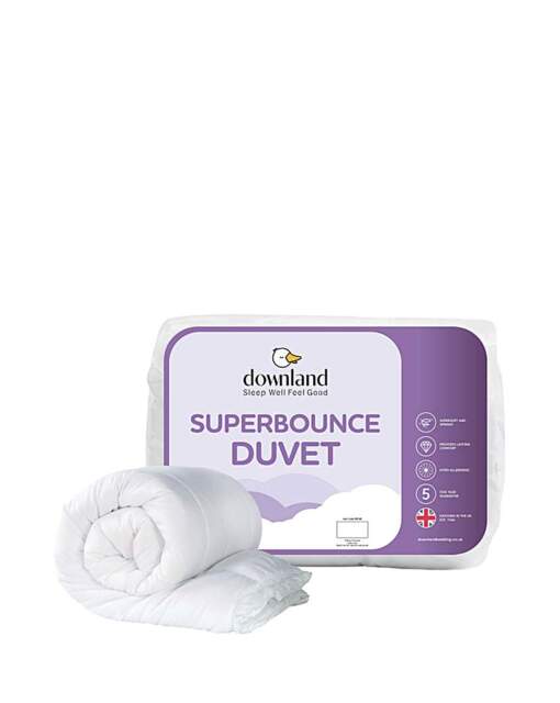 Downland Superbounce 15 Tog Duvet White - Downland - Size: SINGLE - image 1
