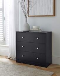 Laila Small Chest of Drawers Black - Furniture To Go