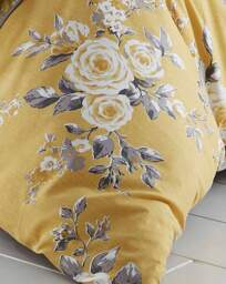 Canterbury Grey Duvet Cover Set Ochre - Catherine Lansfield - Size: DOUBLE - thumbnail 3