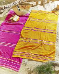 Rainbow Beach Towel Pair - Pink & Orange Pink/Orange - Catherine Lansfield - Size: ONE SIZE - thumbnail 3