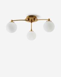 3 Glass Shades Ceiling Light Brass - Searchlight - thumbnail 2