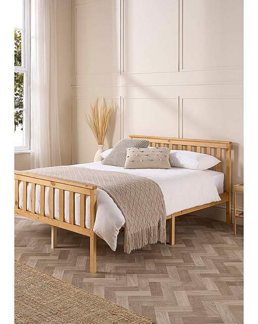Aspire Atlantic Wooden Bed Frame Natural - Aspire - Size: SML DBLE - image 1