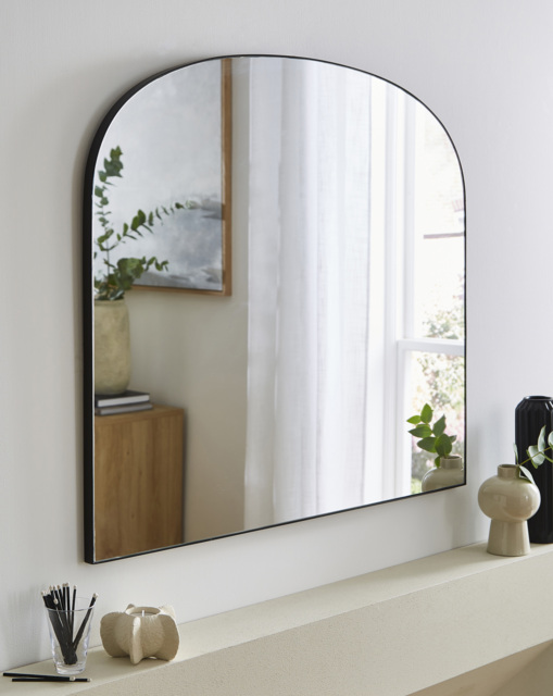 Black Arch Over Mantel Mirror Black - JD Williams - image 1