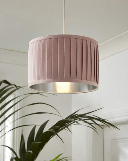 Pleated Velvet Blush Shade 30cm Blush - Searchlight - image 1