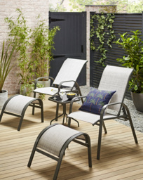Aruba Lounge Bistro Set Grey - JD Williams