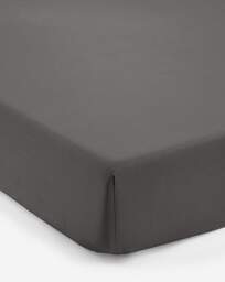 Pure Cotton 200TC 30cm Fitted Sheet Charcoal - JD Williams - Size: S KING - thumbnail 2